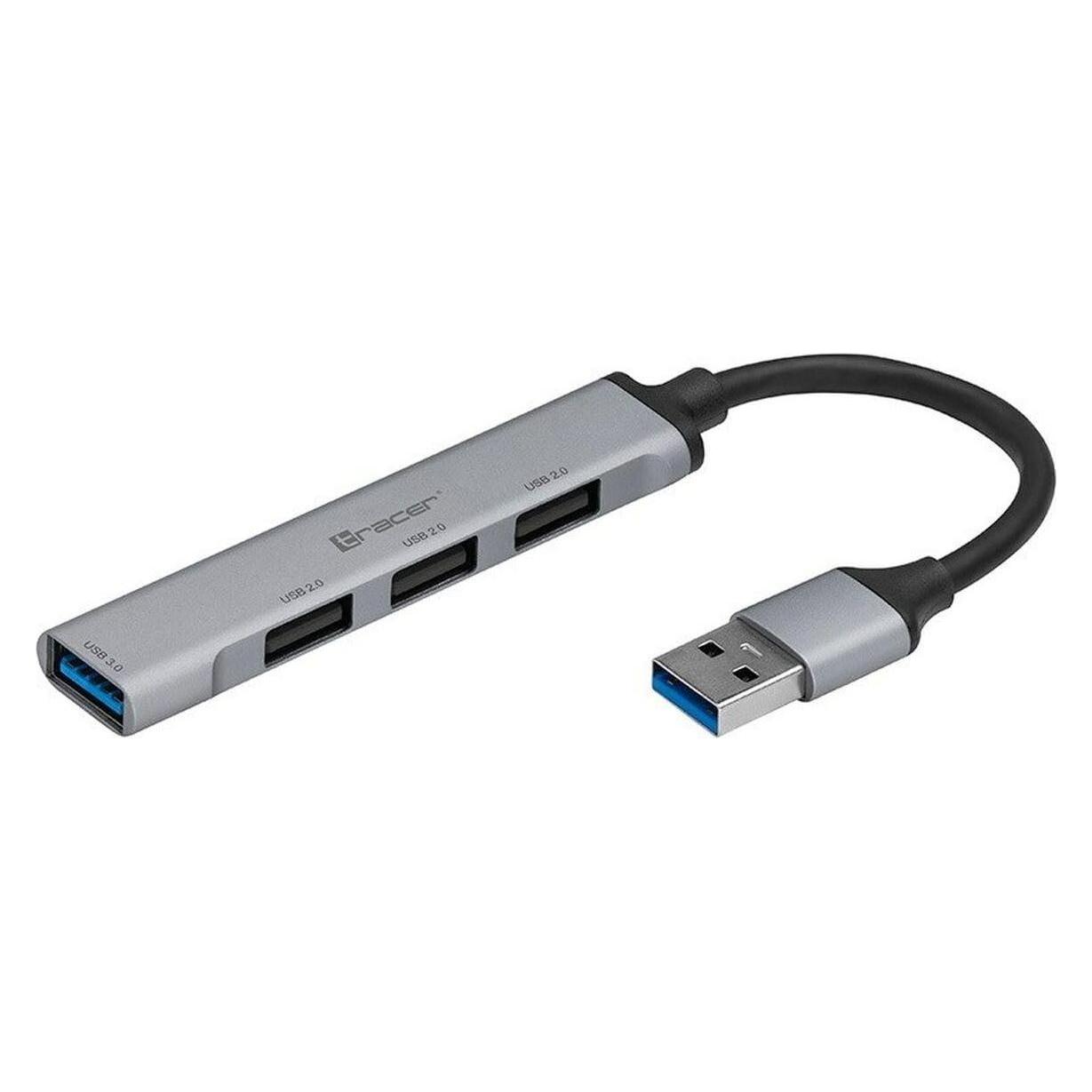 Tracer TRACER-USB 3.0. 4-Port-Hub. 1x3,0 3x2,0 Alu (USB-A, 4 Ports) (TRAPOD47000)
