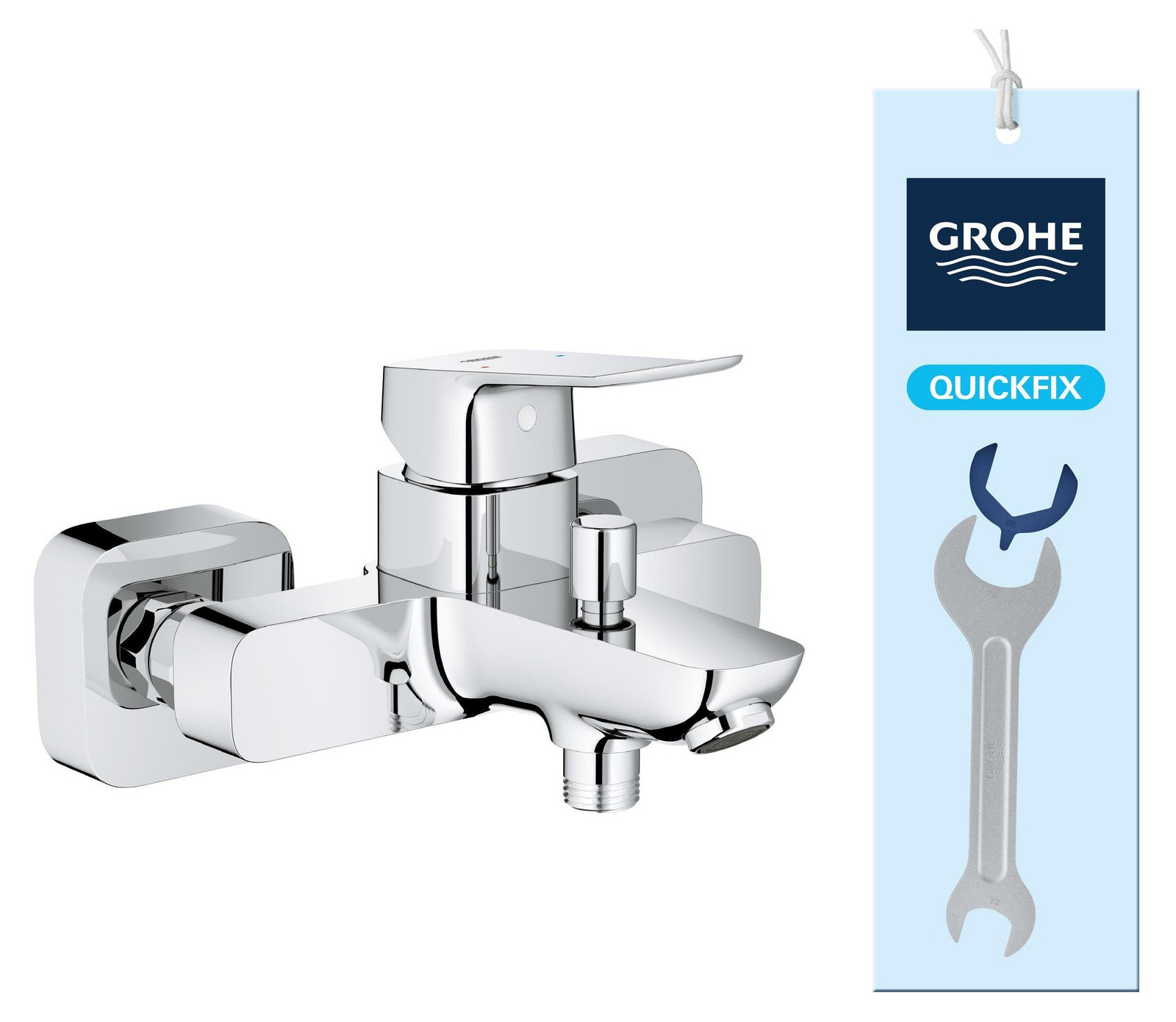 Grohe DICE wandmontage bad- en douchekraan - Chroom - Waterbesparend