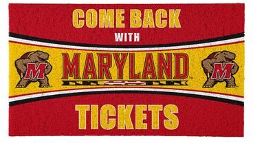Evergreen "University of Maryland 28 in. x 16 in. PVC ""Come Back With Tickets"" Trapper Door Mat"