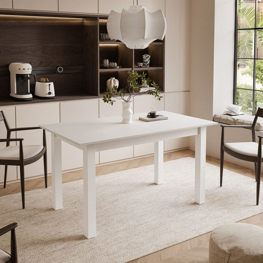 17 Stories Extendable table ARTON 140 cm White/White