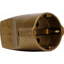 Kopp 183207005 Kunststoff-Schutzkontakt-Kupplung, bruchfest, für Kabelquerschnitt bis 3x1, 5mm2, Farbe: gold  - 25 Stück