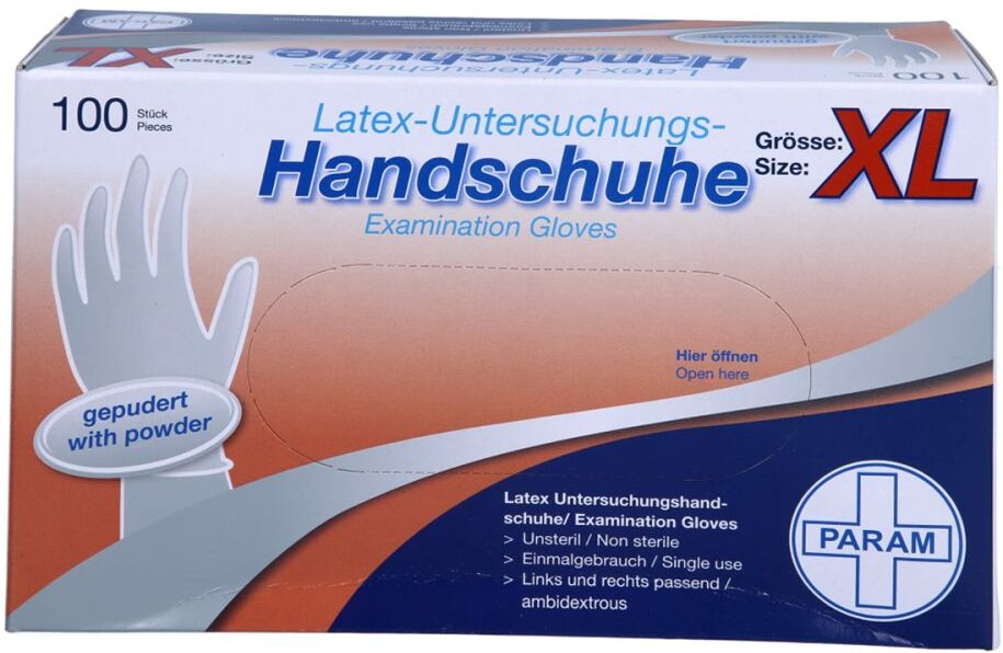 Handschuhe Einmal Latex gepudert Xl