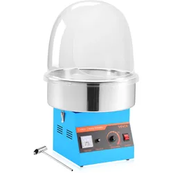 VEVOR Elektrische Zuckerwattemaschine 1000 W, Zuckerwattenmacher mit Abdeckung & Edelstahlschüssel & Zuckerlöffel, Ideal für Karneval Geburtstage Familienfeiern, Zuckerwattegerät Blau