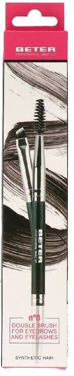 Beter Double Brush for Eyebrows and Eyelashes, Synthetic Hair, Size N8