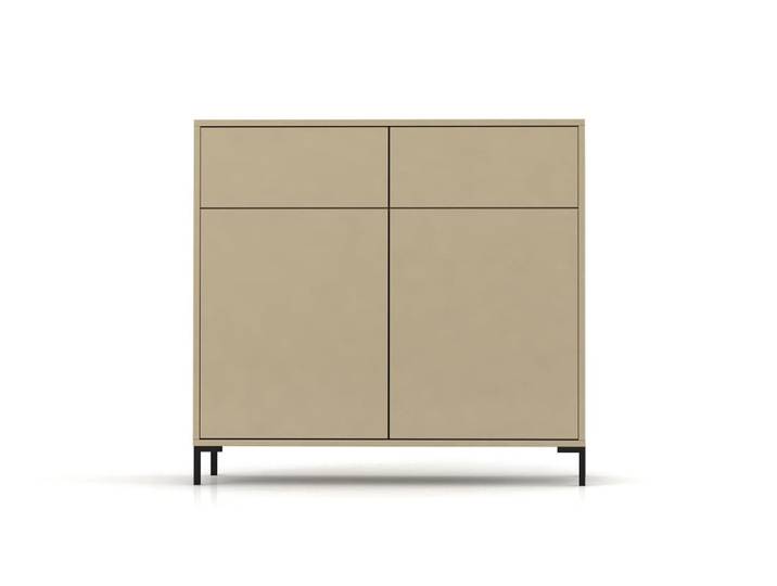 Buffet 2 tiroirs et 2 portes en MDF Taupe