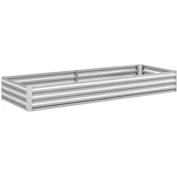Outsunny 241 x 90,5 x 30 cm Hochbeet aus verzinktem Stahl, Metall-Pflanzkasten, leicht aufzubauen, ideal für Blumen, Kräuter und Sukkulenten, Silber