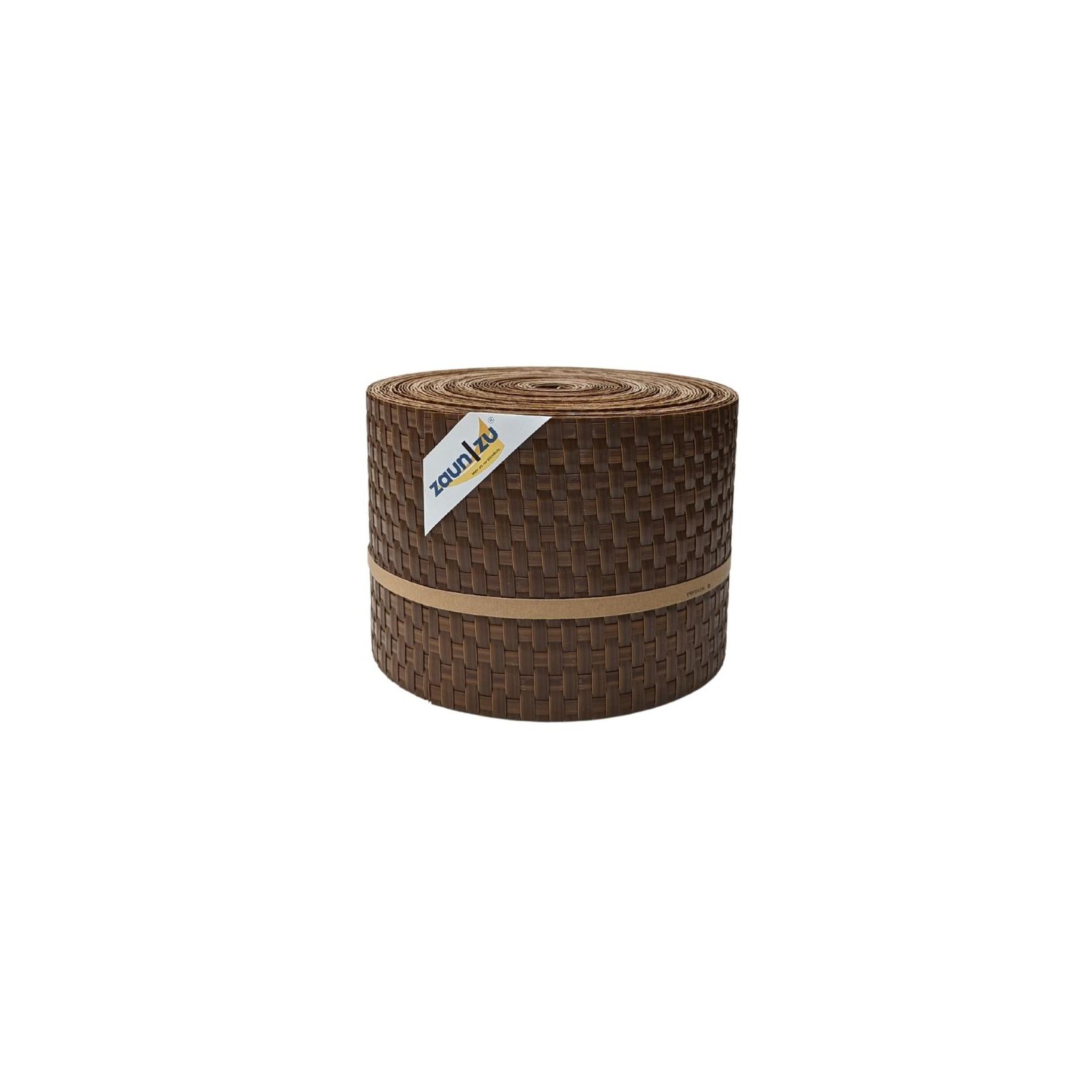 zaun zu® Sichtschutzstreifen Rattan PE für Doppelstabmatten Honigbraun 26m