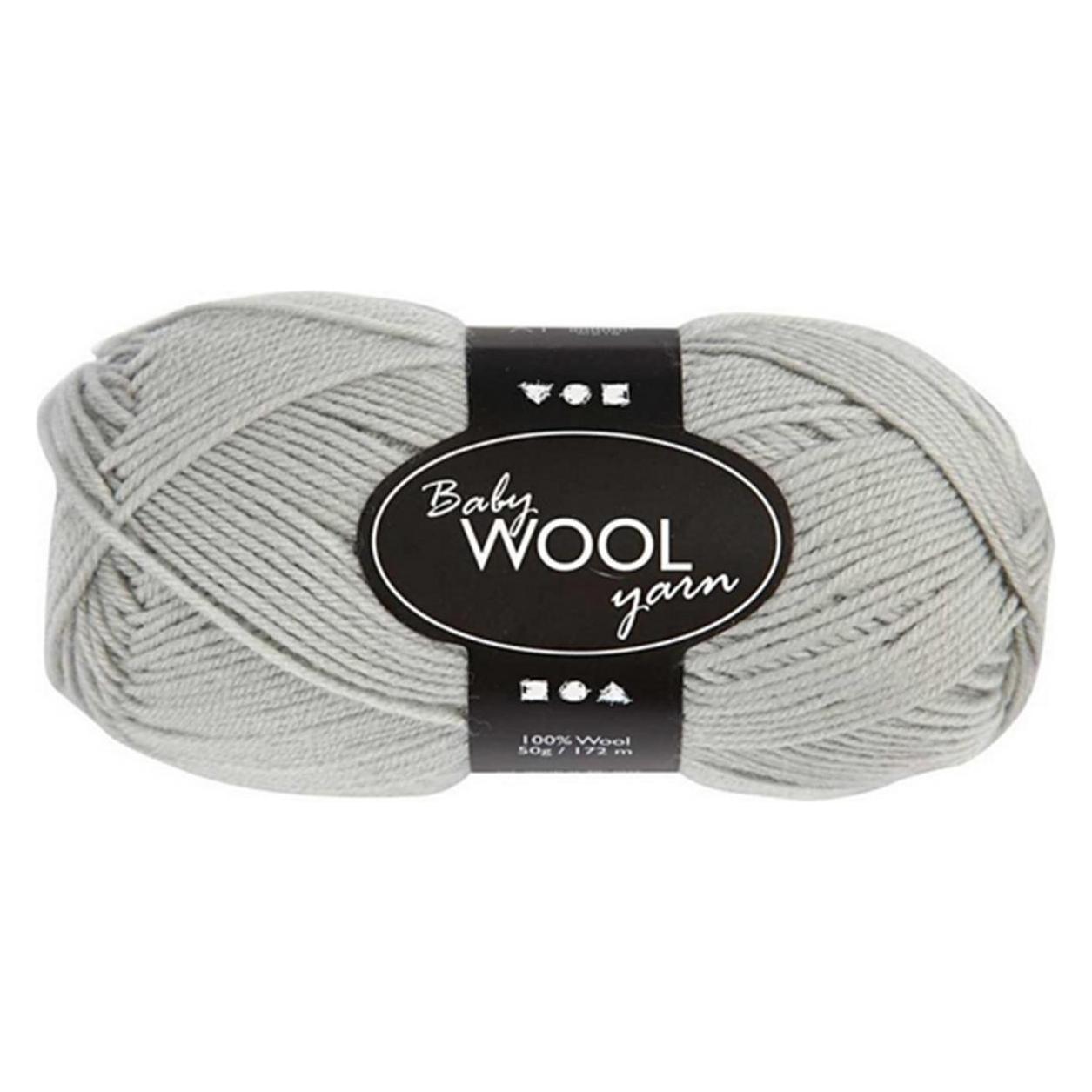 Creativ Company Wolle Babygarn Merino 50 g 14/4 Hellgrau (172 m) (41340)