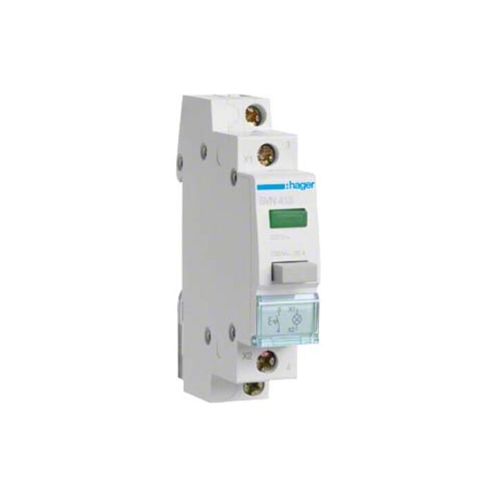 Hager Druckschalter 1S grün,230V SVN413)