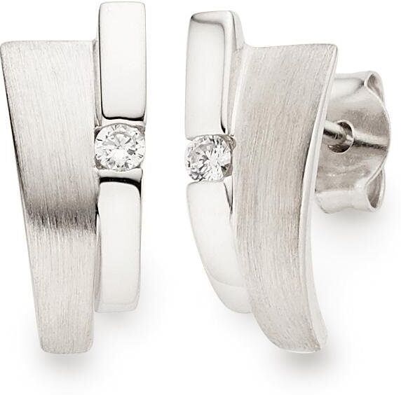 Paar Ohrstecker BRUNO BANANI "Schmuck Geschenk Silber 925 Ohrschmuck Ohrringe Glitzerstein", silber (silberfarben, kristallweiß, kristallweiß), Ohrringe, Damen, Silber 925 (Sterlingsilber), Paar Ohrstecker, mit Zirkonia (synth.)