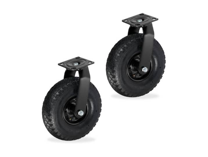 Relaxdays Roulette pneumatique 3.00-4, lot de 2