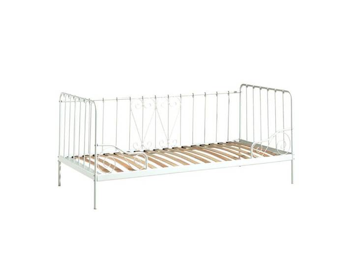 ORNAM - Lit Banquette 90x200cm Métal Poudré Blanc