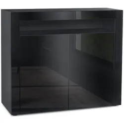 KOMMODE Valencia Schwarz Hochglanz / Schwarz Hochglanz