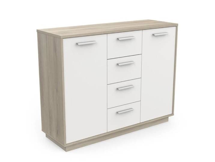 Buffet bas 2 portes 4 tiroirs Léo