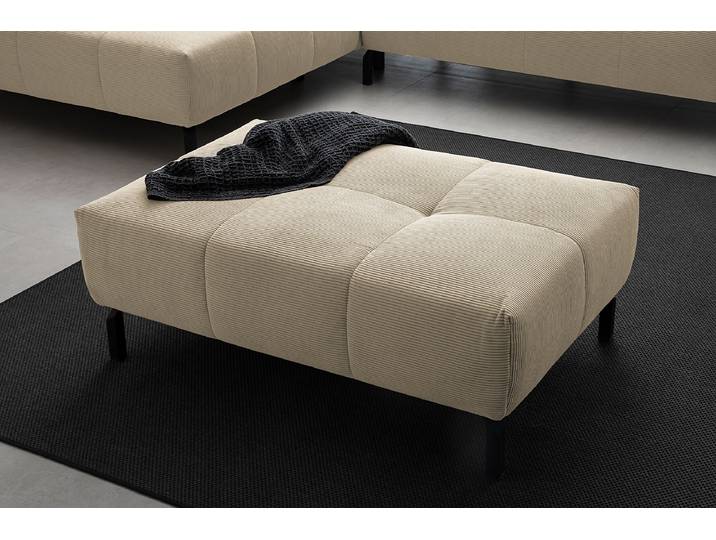 Polsterhocker Höhe 45 cm 109 x 45 x 74cm Beige Feincordstoff Feena: Sand