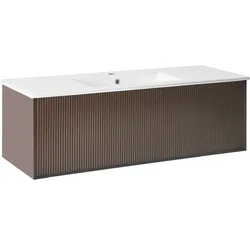 WASCHBECKENUNTERSCHRANK wandmontiertk mit Waschbecken Braun Madidi