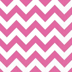 Amscan 999504 - Servietten - Pink Chevron (20 Stück, 33x33cm)