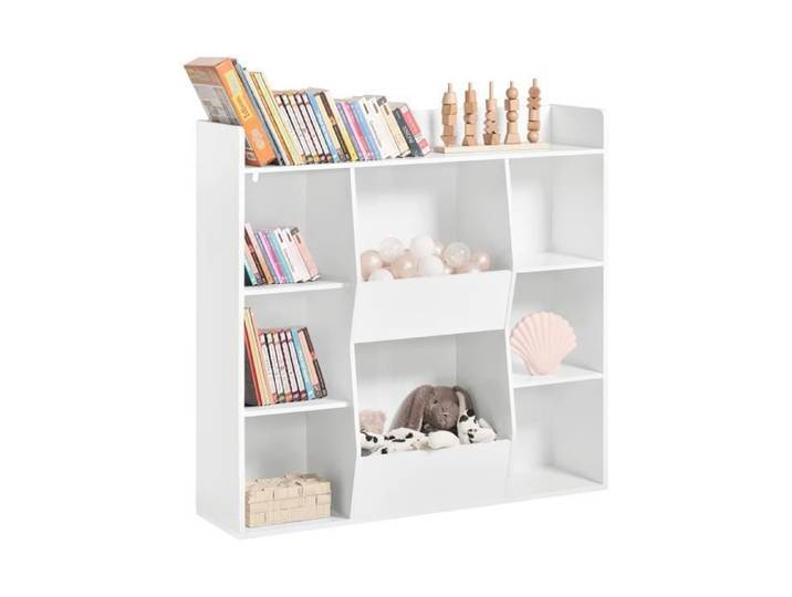 SoBuy KMB55-W Bibliothèque Étagère pour Livres et Jouets avec 8 Compartiments 106x30x104 cm