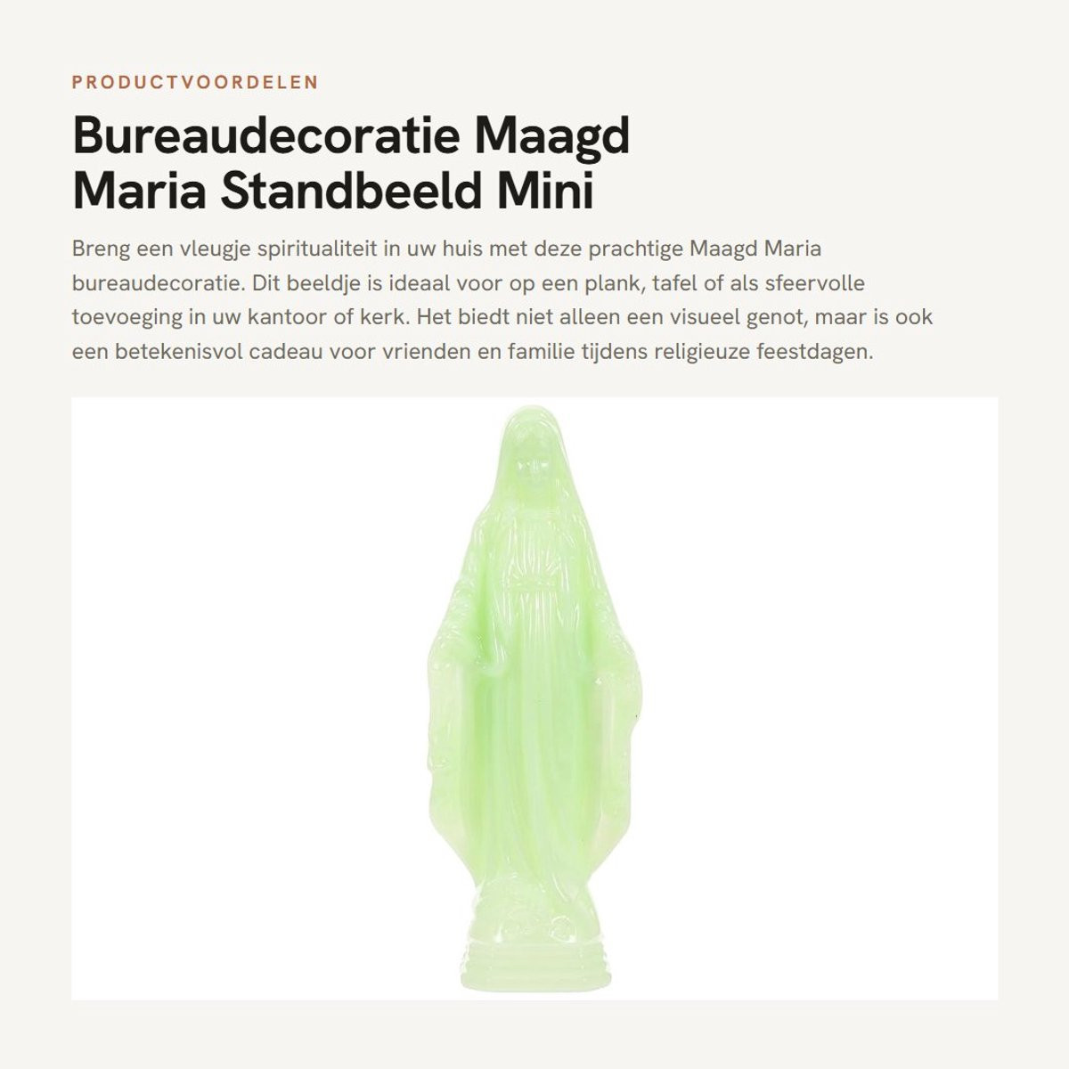 Allecto Maagd Maria Standbeeld - Bureaudecoratie voor volwassenen