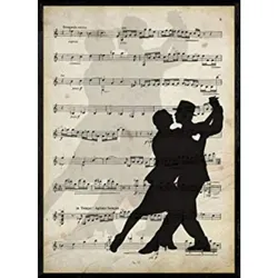 POSTER Paartanz Tango. A4 Schwarzer Rahmen