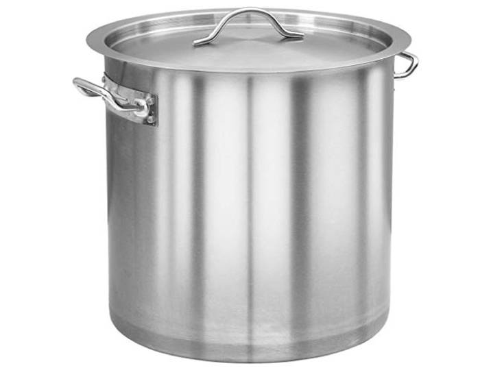 vidaXL Suppentopf mit 2 Griffen Kochtopf Universaltopf Induktion Topf Spaghettitopf Induktionstopf Gastro 27L 32x32cm Edelstahl Silbern