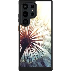 Nivocase Hülle für Samsung Galaxy S23 Ultra Handyhülle NIVOcore Case Schwarz Blumen Fotografie Pusteblume (Samsung Galaxy S23 Ultra), Smartphone Hülle, Schwarz