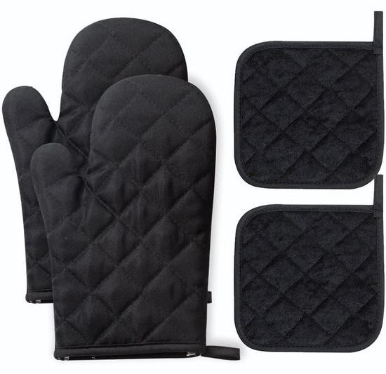 Azomor Set van vier hittebestendige ovenwanten met antislip ontwerp