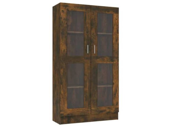 KGHERMDF Vitrinenschrank Räuchereiche 82,5x30,5x150 cm Holzwerkstoff 4 Fächer, Robust, Feuchtigkeitsbeständig, Leicht zu Reinigen, Für Bücher Und Deko