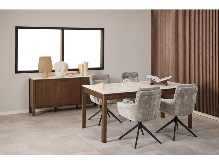 Enfilade 160 x 75 x 40cm Blanc/Marron