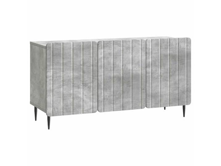 LMTYOENFG TV-Schrank Betongrau 99x34,5x52 cm Lowboard aus Holzwerkstoff Modernes TV-Lowboard in Beton-Optik mit 3 Schwenktüren und stabilen Stahlbeinen für Wohnzimmer und Schlafzimmer.