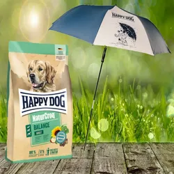 Happy Dog Premium NaturCroq Balance 15 kg + HD / HC XXL Sonnen- und Regenschirm