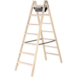 MUNK Holz Stufen-Stehleiter 2x7 Stufen