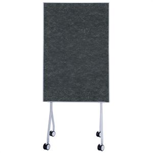 Floordirekt Moderationstafel GIANT, mit Rollen, Filz, pinnbar, beidseitig nutzbar, schwarz, 80 x 120 cm