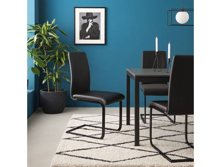 Freischwinger Bjora 44 x 96 x 58cm Schwarz/Schwarz 2er Set