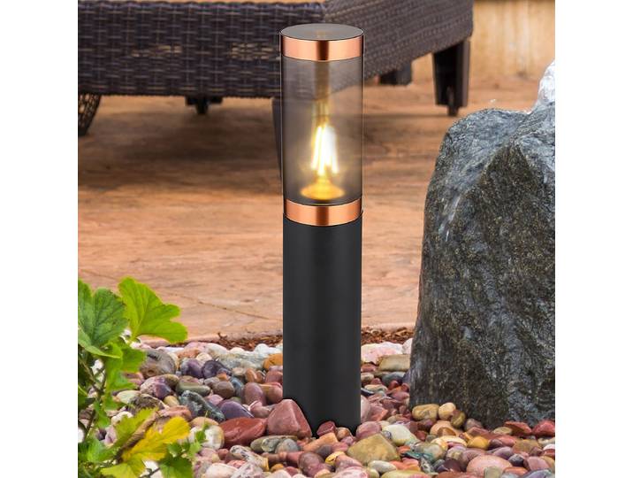 Borne lumineuse 45cm Orange/Noir/Noir/Cuivre