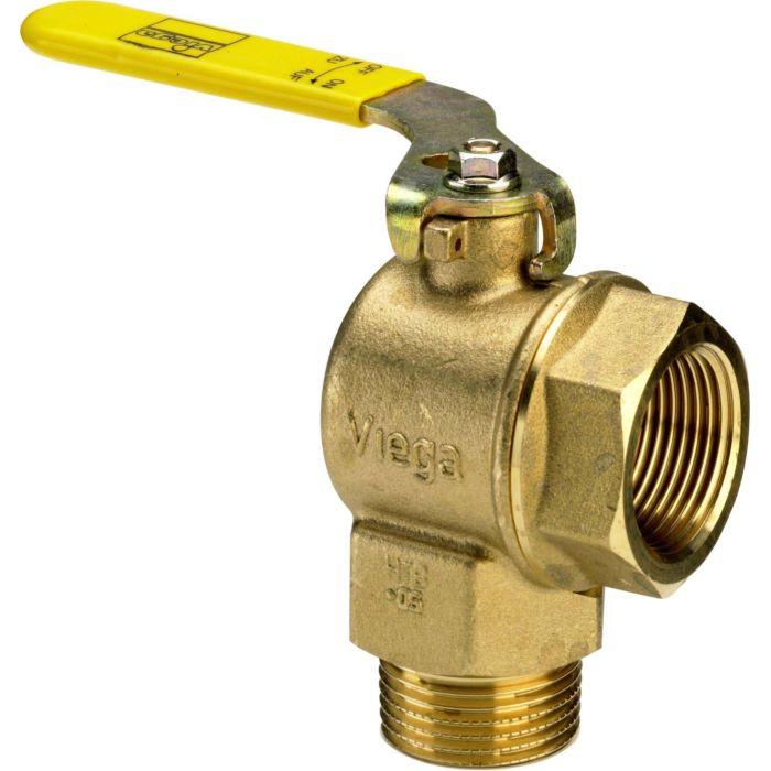 Viega Gaszählerkugelhahn 526832 R/Rp 1, Messing, Eck, mit TAE