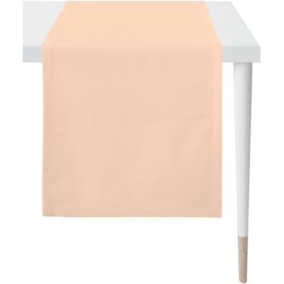 Tischläufer APELT "4362 Rips-Uni", rot (apricot), B:45cm L:135cm, Baumwolle, Polyester, Tischdecken, Wasser- und Schmutzabweisend