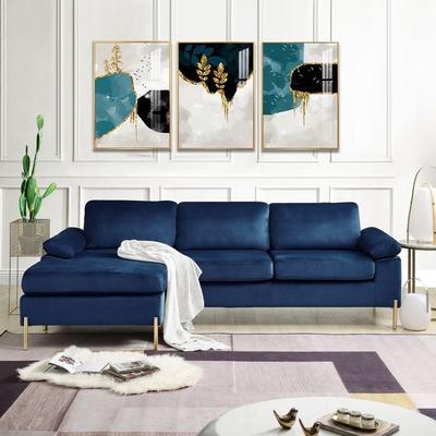 Mid-Century Velvet Sofa with Removable Cushions by GDFStudio