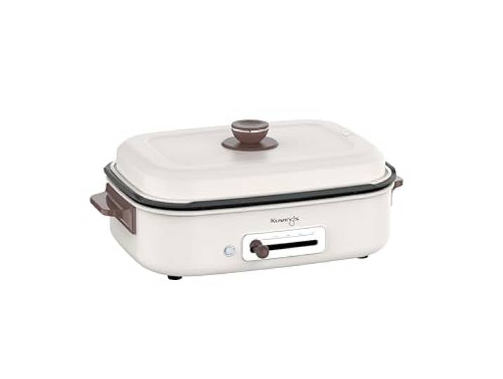 Kuvings MultiGrill Ceramic Plus Kontaktgrill elektrisch, 1400 W, Keramikplatten, Temperaturregelung 65–250 °C, multifunktionaler Tischgrill zum Grillen, Braten, Backen, inkl. Rezeptbuch
