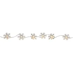 MARELIDA LED Lichterkette Schneeflocken 10 LED 1,35m Dekolichterkette Weihnachtsdeko
