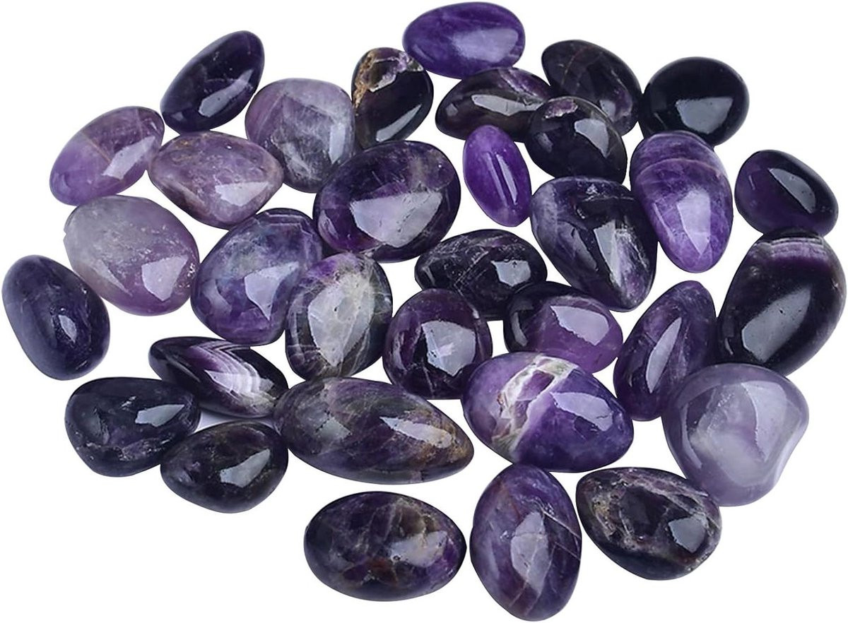 Amethist trommelsteen - Paarse natuursteen - 100 gram