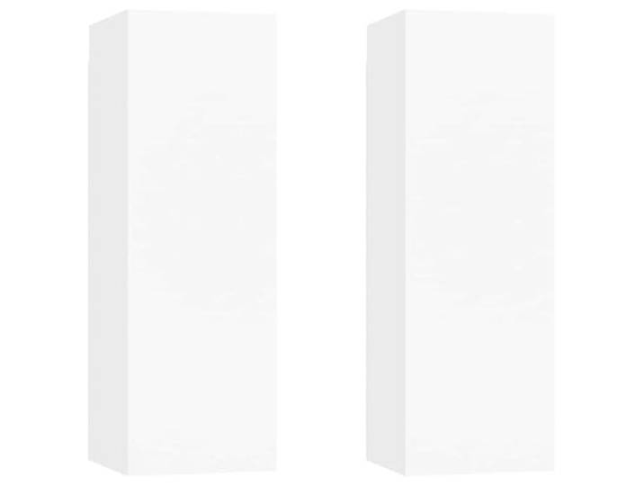 GKHPYURE TV-Möbel 2 Stück weiß 30,5 x 30 x 90 cm aus mehrschichtigem Holz Wandaufhängung, 2 Regalböden, max. Belastung 60 kg, einfache Reinigung