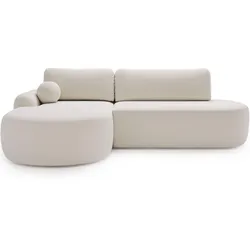 ECKSOFA Aurio O Bouclé-Stoff Weiß Links