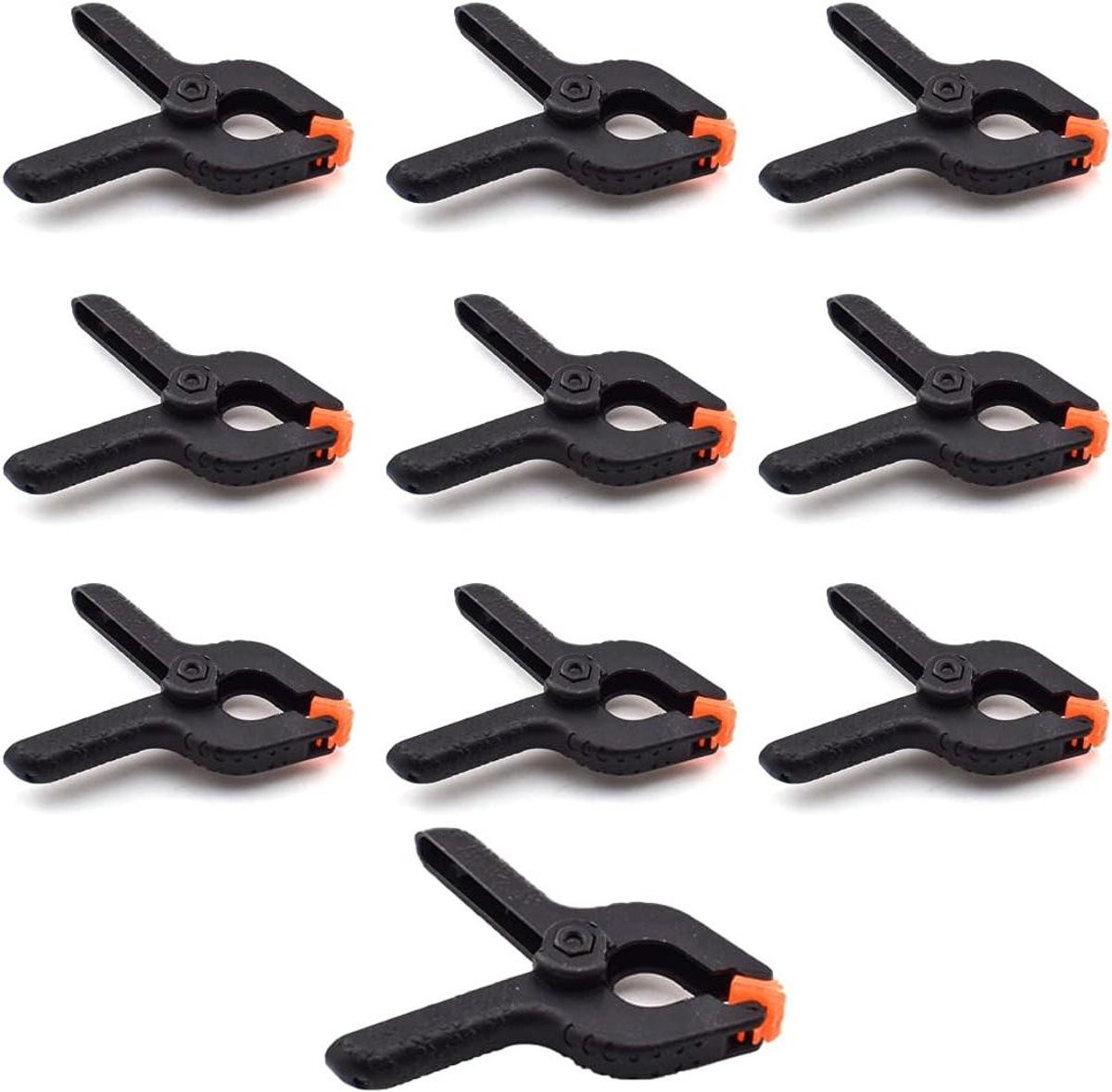 Nylon Klemmen Zwart Oranje - Versterkte Plastic Clips voor Klussen - 6,5 cm