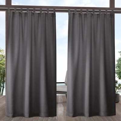 ATI Home Indoor/Outdoor Solid Cabana Tab Top Curtain Panel Pair