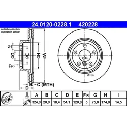 Bremsscheibe ATE 24.0120-0228.1 (2 Stk.) für BMW Z4 Roadster