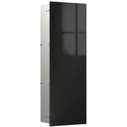 emco asis pure Schrankmodul, Unterputzmontage, Türanschlag links, Glasfront, 730x250mm, zwei Glasablagen, 975527506, Farbe: Schwarz