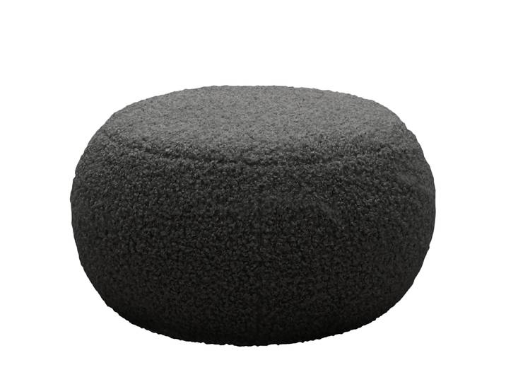 Polsterhocker STOOLA 65cm Grau Teddystoff Rola: Dunkelgrau