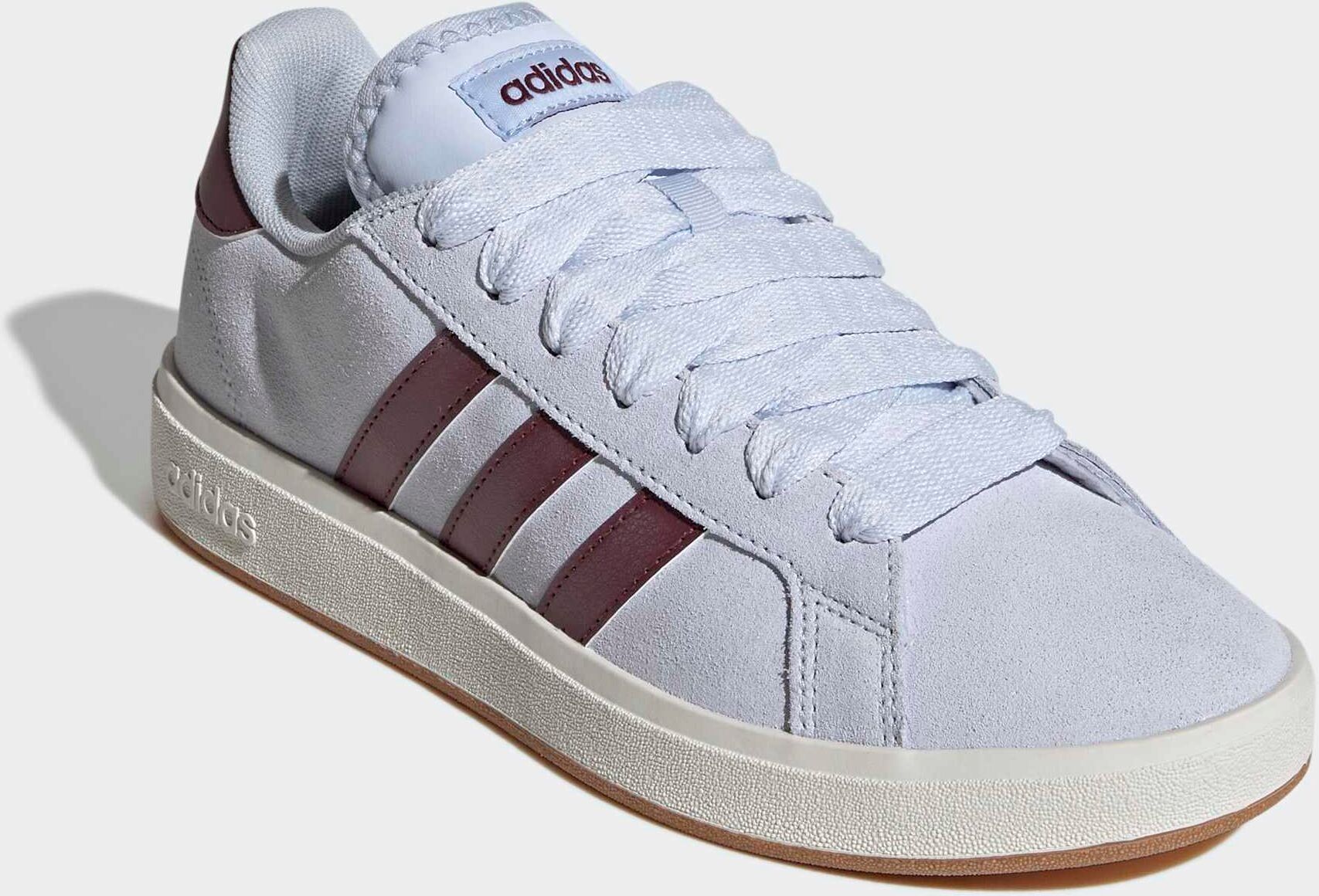 Sneaker ADIDAS SPORTSWEAR "GRAND COURT BASE 00S", Damen, Gr. 39, weiss (crystal sky, shadow rot, gum10), Leder, Synthetik, Schuhe Sneaker, Design auf den Spuren des adidas Campus 00 crystal sky, shadow rot, gum10 39