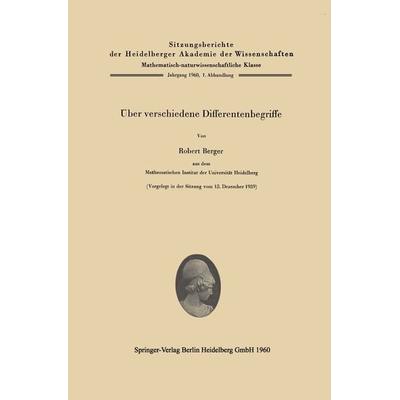 Über verschiedene Differentenbegriffe, Taschenbuch von Robert Berger, Springer Berlin, 978-3-662-13252-4
